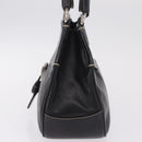 PRADA Shoulder Bag Leather Black Silver Auth 209747V-4