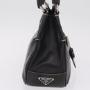 PRADA Shoulder Bag Leather Black Silver Auth 209747V-5