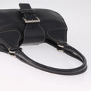 PRADA Shoulder Bag Leather Black Silver Auth 209747V-7