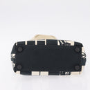 CHANEL Window Line Tote Bag Canvas Ivory Black CC Auth 209756A-5