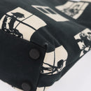 CHANEL Window Line Tote Bag Canvas Ivory Black CC Auth 209756A-15