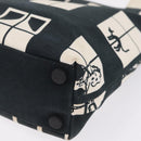 CHANEL Window Line Tote Bag Canvas Ivory Black CC Auth 209756A-17