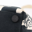 CHANEL Window Line Tote Bag Canvas Ivory Black CC Auth 209756A-10