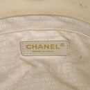 CHANEL Window Line Tote Bag Canvas Ivory Black CC Auth 209756A-18