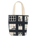 CHANEL Window Line Tote Bag Canvas Ivory Black CC Auth 209756A-3
