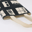CHANEL Window Line Tote Bag Canvas Ivory Black CC Auth 209756A-6