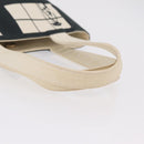 CHANEL Window Line Tote Bag Canvas Ivory Black CC Auth 209756A-7