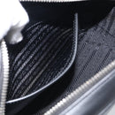 PRADA Shoulder Bag Leather Black Silver Auth 209770M-22