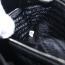 PRADA Shoulder Bag Leather Black Silver Auth 209770M-23