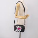 PRADA Shoulder Bag Leather Black Silver Auth 209770M-24