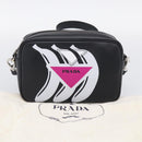 PRADA Shoulder Bag Leather Black Silver Auth 209770M-25