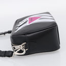 PRADA Shoulder Bag Leather Black Silver Auth 209770M-4