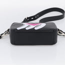 PRADA Shoulder Bag Leather Black Silver Auth 209770M-9