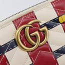 GUCCI GG Marmont Long Wallet Leather Red Gold Tone 466490 Auth 209778-15