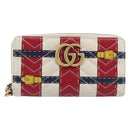 GUCCI GG Marmont Long Wallet Leather Red Gold Tone 466490 Auth 209778-2