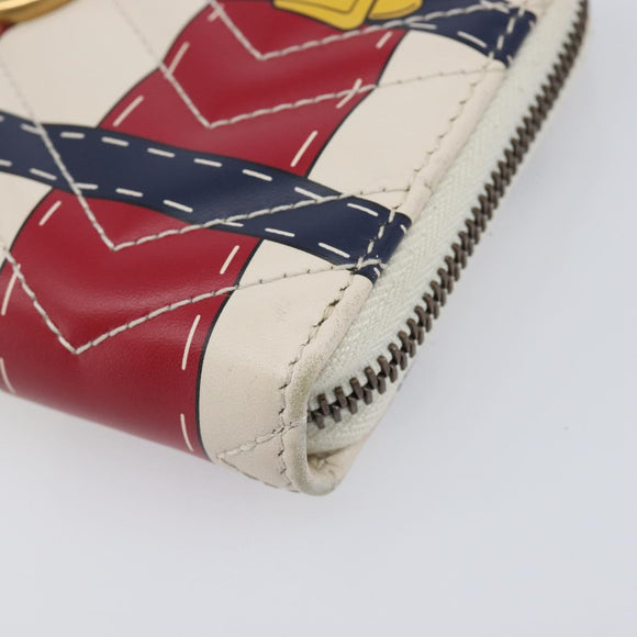 GUCCI GG Marmont Long Wallet Leather Red Gold Tone 466490 Auth 209778