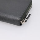 PRADA Long Wallet Saffiano leather Gray Silver Auth 209782M-10