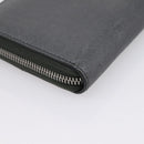 PRADA Long Wallet Saffiano leather Gray Silver Auth 209782M-11
