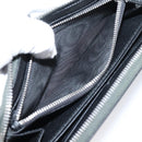 PRADA Long Wallet Saffiano leather Gray Silver Auth 209782M-18