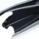 PRADA Long Wallet Saffiano leather Gray Silver Auth 209782M-20
