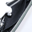 PRADA Long Wallet Saffiano leather Gray Silver Auth 209782M-21