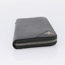 PRADA Long Wallet Saffiano leather Gray Silver Auth 209782M-4