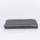 PRADA Long Wallet Saffiano leather Gray Silver Auth 209782M-7