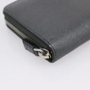 PRADA Long Wallet Saffiano leather Gray Silver Auth 209782M-9