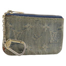 LOUIS VUITTON Monogram Denim Pochette Cles Coin Purse M95343 LV Auth 209787-1