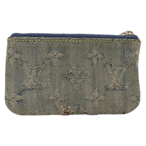 LOUIS VUITTON Monogram Denim Pochette Cles Coin Purse M95343 LV Auth 209787