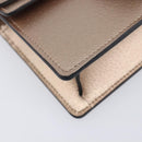 GUCCI Duonisos Shoulder Bag Leather Champagne Gold Silver 476432 Auth 209788M-13