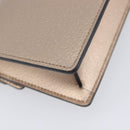GUCCI Duonisos Shoulder Bag Leather Champagne Gold Silver 476432 Auth 209788M-15