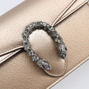 GUCCI Duonisos Shoulder Bag Leather Champagne Gold Silver 476432 Auth 209788M-16