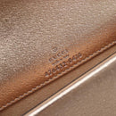 GUCCI Duonisos Shoulder Bag Leather Champagne Gold Silver 476432 Auth 209788M-19