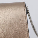 GUCCI Duonisos Shoulder Bag Leather Champagne Gold Silver 476432 Auth 209788M-4