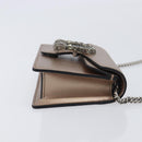 GUCCI Duonisos Shoulder Bag Leather Champagne Gold Silver 476432 Auth 209788M-5