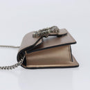 GUCCI Duonisos Shoulder Bag Leather Champagne Gold Silver 476432 Auth 209788M-6