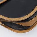 CELINE Shoulder Bag Leather Black Gold Tone Auth 209795-11