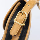 CELINE Shoulder Bag Leather Black Gold Tone Auth 209795-14
