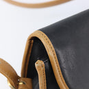 CELINE Shoulder Bag Leather Black Gold Tone Auth 209795-17