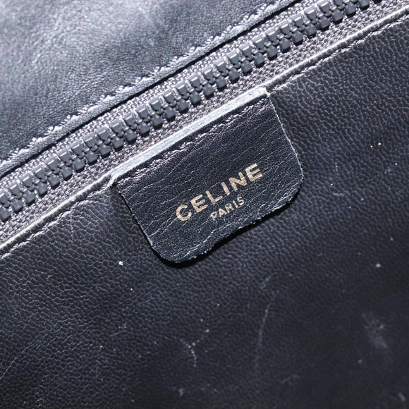 CELINE Shoulder Bag Leather Black Gold Tone Auth 209795