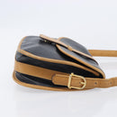CELINE Shoulder Bag Leather Black Gold Tone Auth 209795-4