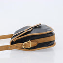 CELINE Shoulder Bag Leather Black Gold Tone Auth 209795-5