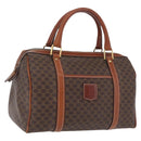 CELINE Macadam Boston Bag PVC Brown Gold Tone Auth 209797-1