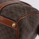 CELINE Macadam Boston Bag PVC Brown Gold Tone Auth 209797-13