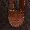 CELINE Macadam Boston Bag PVC Brown Gold Tone Auth 209797-16