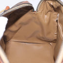 CELINE Macadam Boston Bag PVC Brown Gold Tone Auth 209797-19