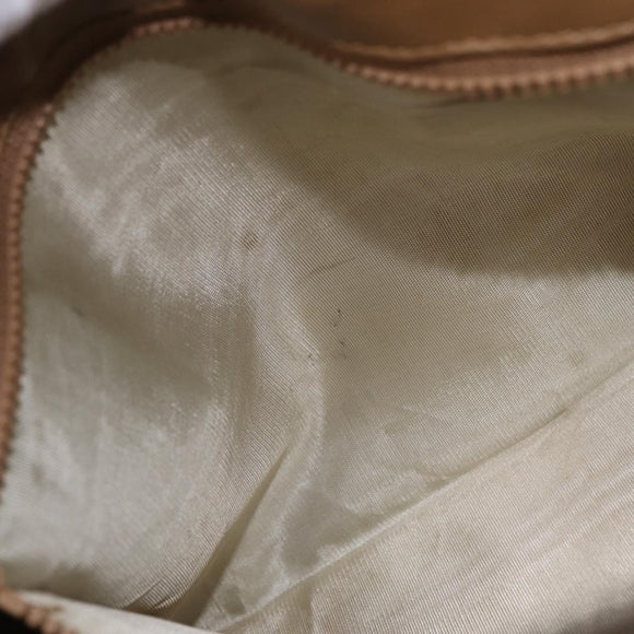 CELINE Macadam Boston Bag PVC Brown Gold Tone Auth 209797