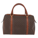 CELINE Macadam Boston Bag PVC Brown Gold Tone Auth 209797-3