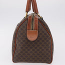 CELINE Macadam Boston Bag PVC Brown Gold Tone Auth 209797-4